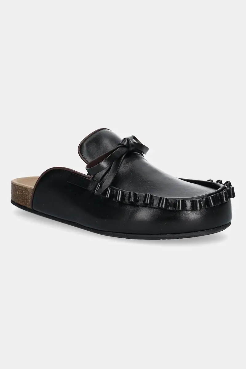 ciabatte slide Ruffle Loafer donna colore nero LF0069 LA0323 999