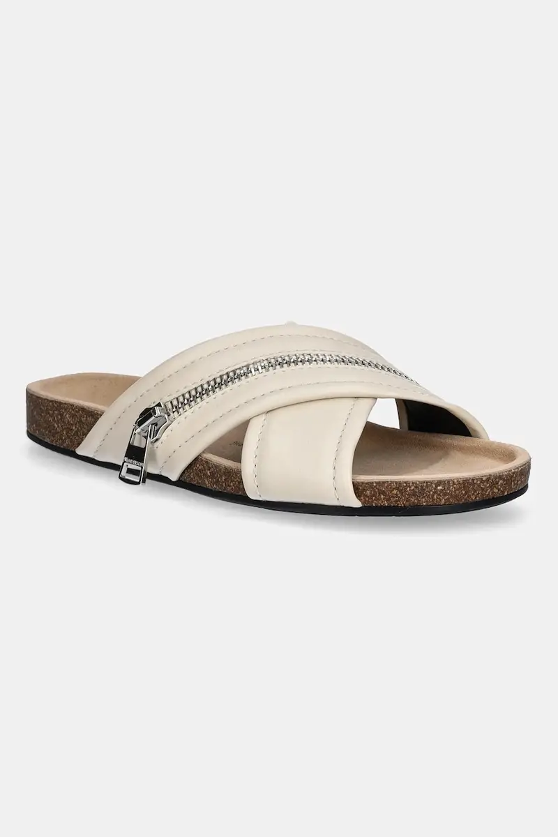 infradito in pelle Biker Loafer colore beige SN0107 LA0268 002