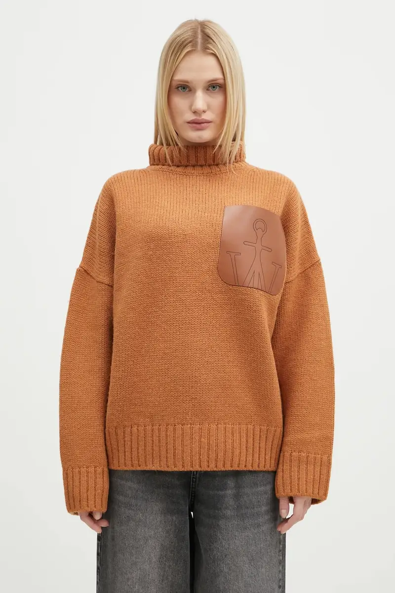 maglione in lana Leather Patch Pocket Jumper donna colore arancione KW1292.YN0367.619