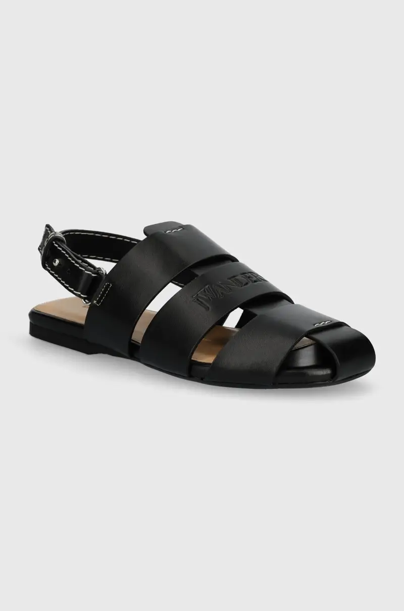sandali in pelle Fisherman Sandal donna colore nero ANW42215A