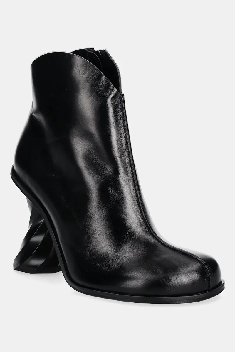 stivaletti alla caviglia in pelle Twist Heel donna colore nero ANW43211A