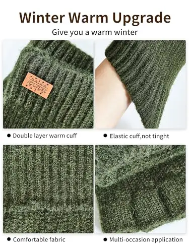 JYUYNY Guanti senza dita - Guanti Mezze Dita Invernali, Guanti Termici Caldi Guanti Senza Dita Fingerless Gloves Guanti miniatura 3