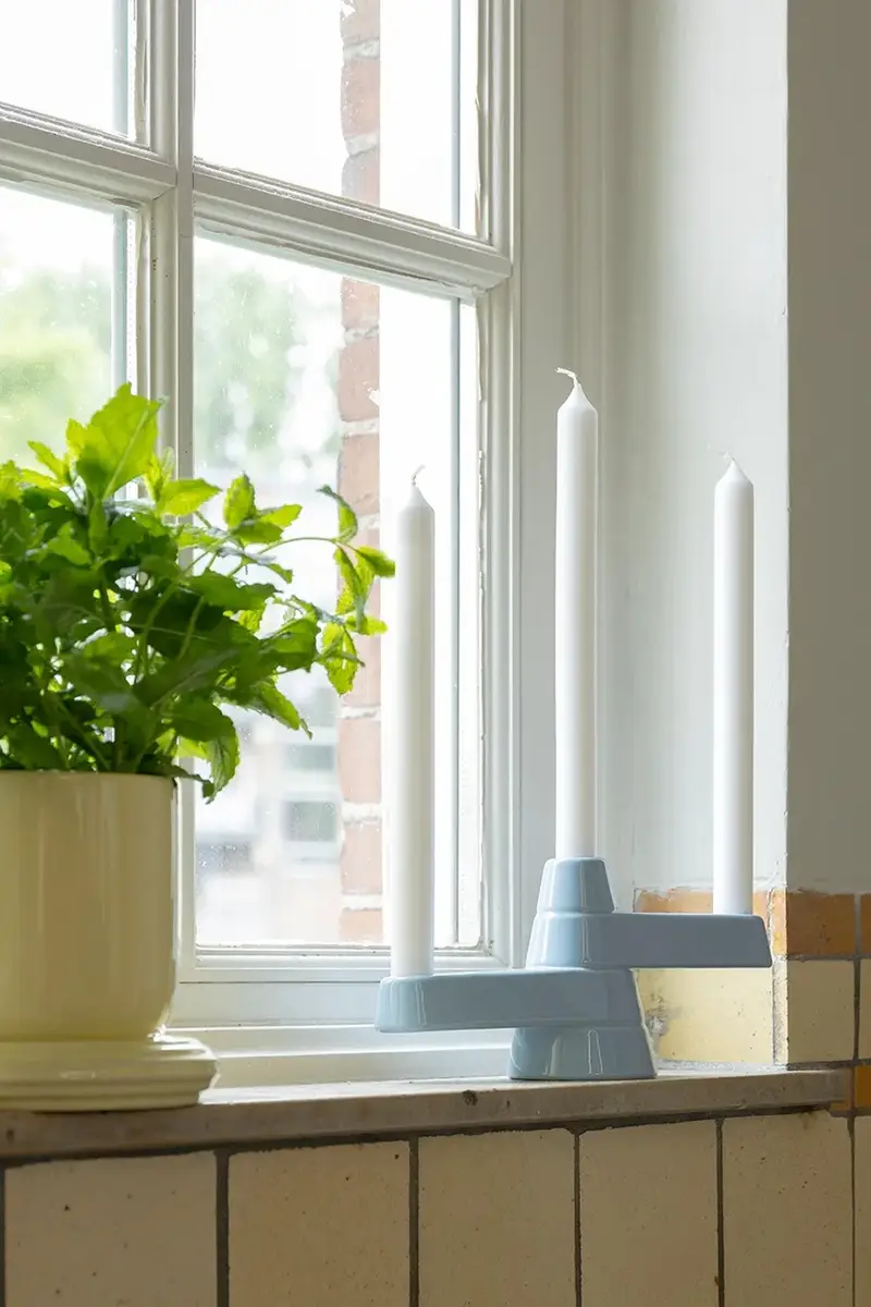 candeliere decorativo brute 25 x 8 x 12 cm colore blu miniatura 4