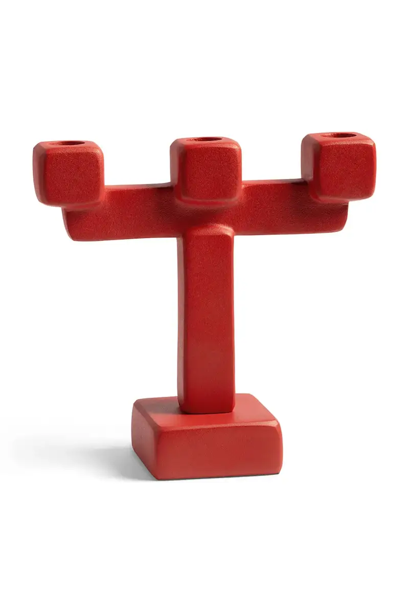 candeliere decorativo chunk large 21 x 8 x 20,5 cm Rosso