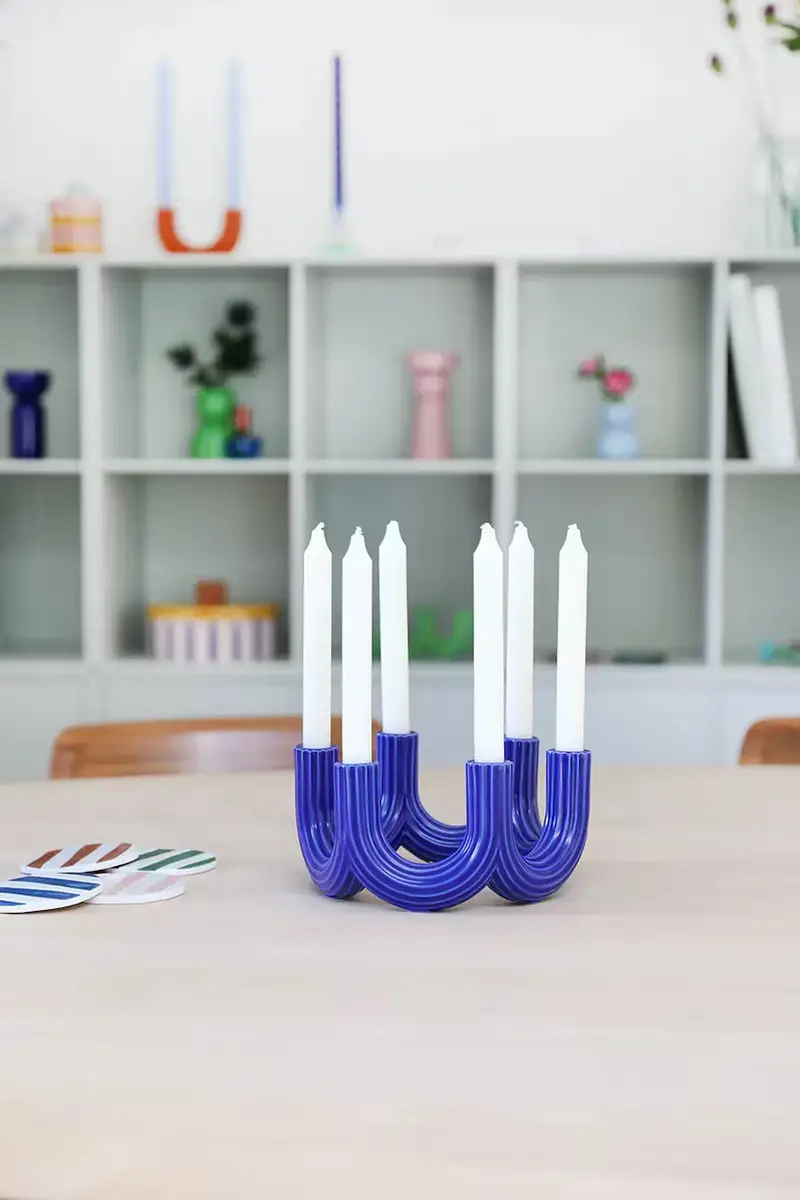 candeliere decorativo churros blue 11 cm Blu miniatura 3