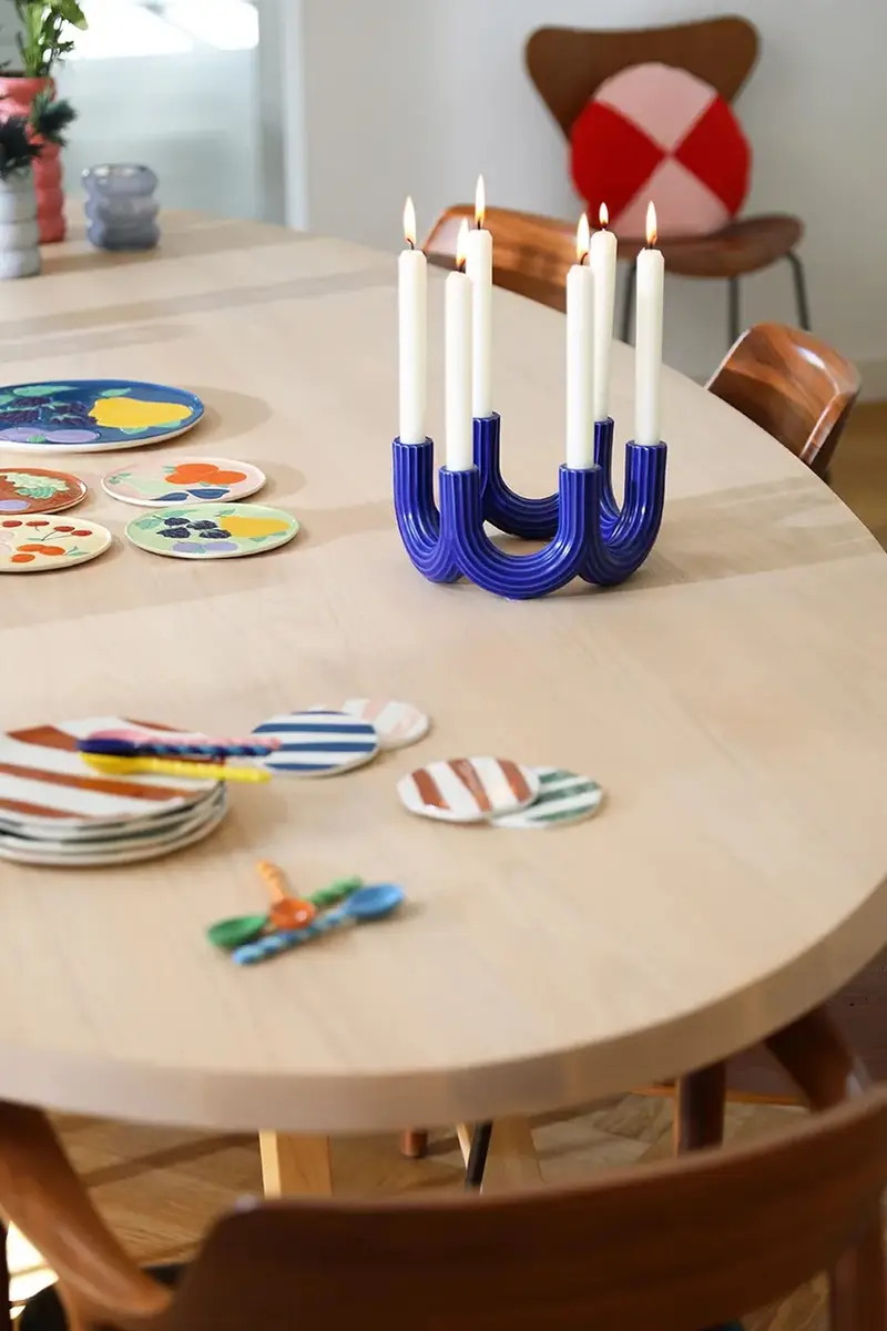 candeliere decorativo churros blue 11 cm Blu miniatura 4