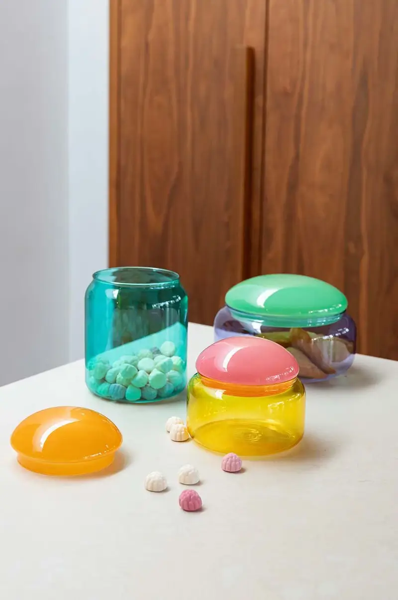 contenitore con copperchio puffy turquoise Multicolore miniatura 4