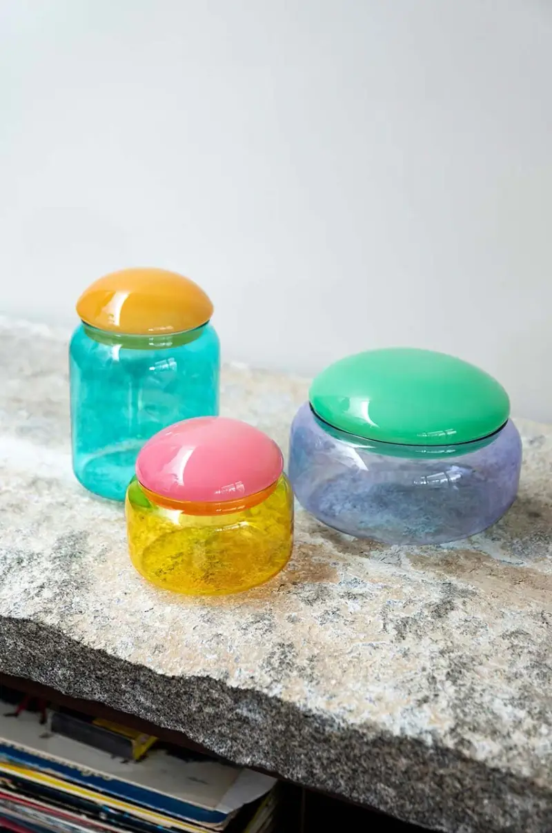 contenitore con copperchio puffy turquoise Multicolore miniatura 5