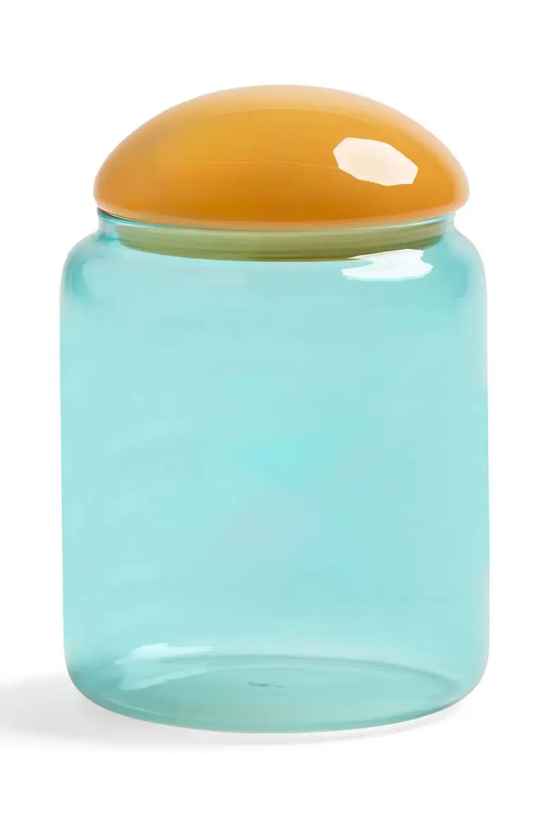 contenitore con copperchio puffy turquoise Multicolore