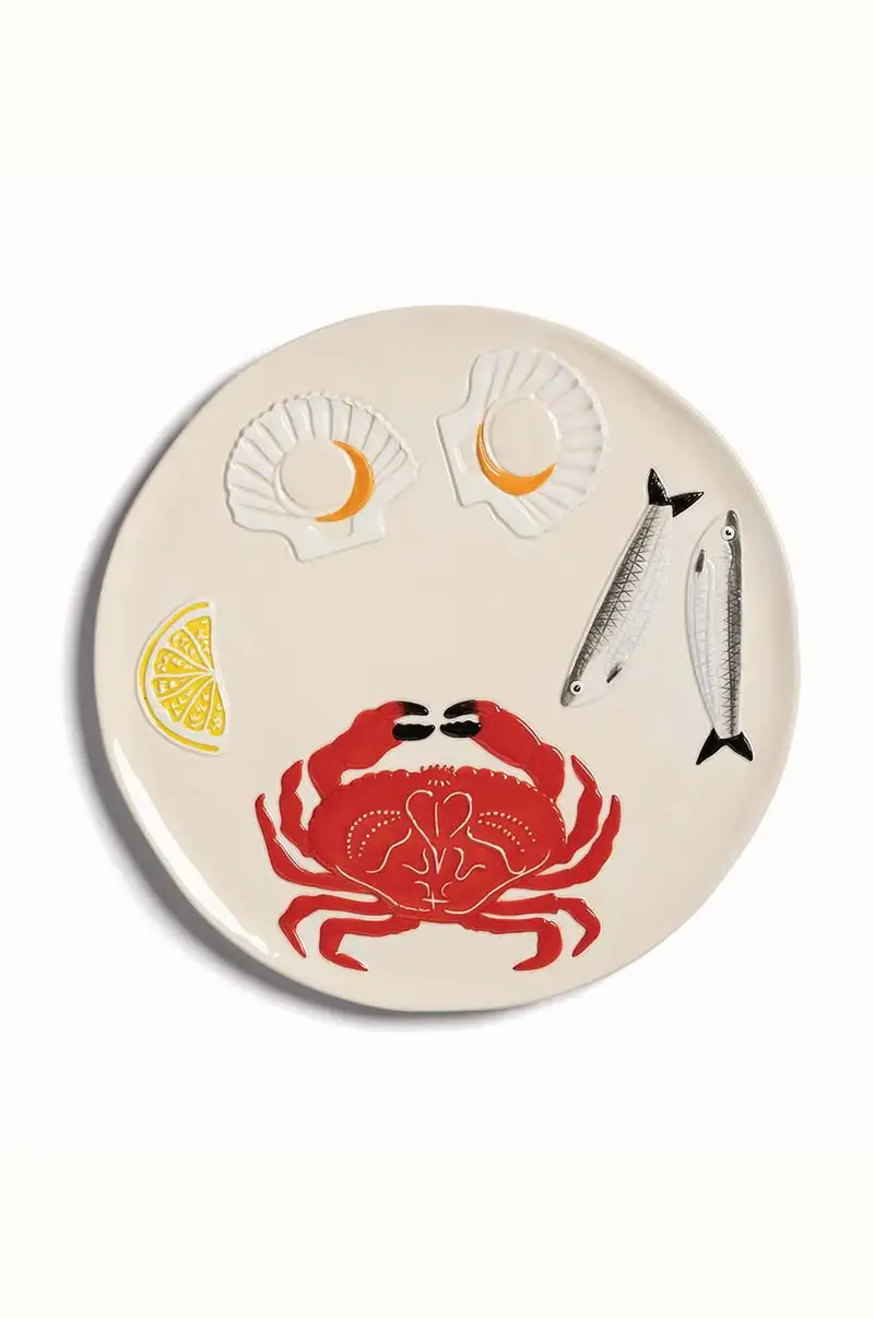 piatto Platter de la mer crab Multicolore