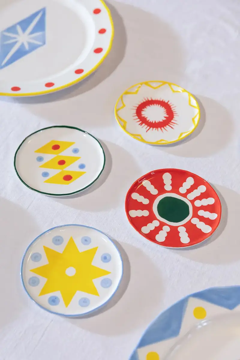 set di piatti da antipasto festivo S/13 cm pacco da 4 Multicolore miniatura 3