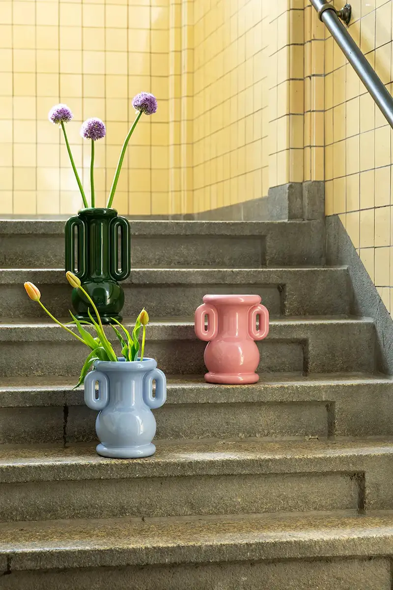 vaso decorativo amfora 23 x 18 x 26, 5 cm Blu miniatura 2