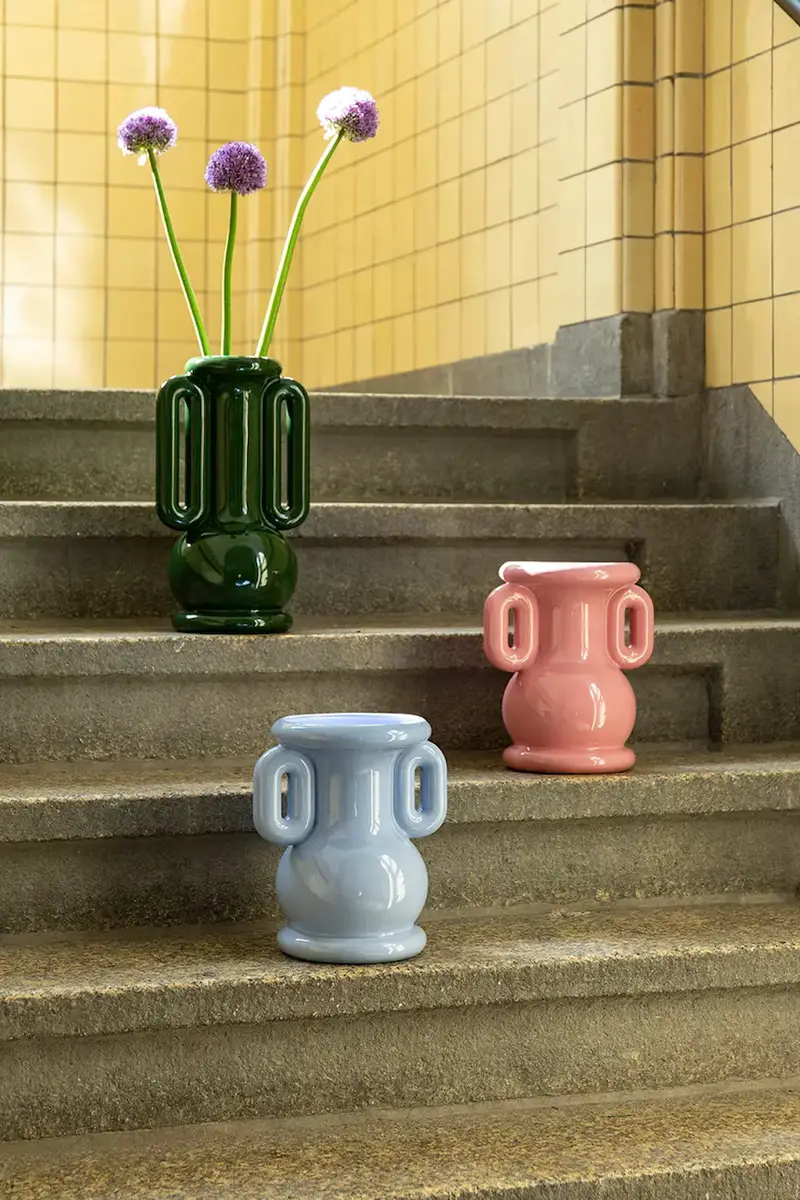 vaso decorativo amfora 23 x 18 x 26, 5 cm Blu miniatura 3