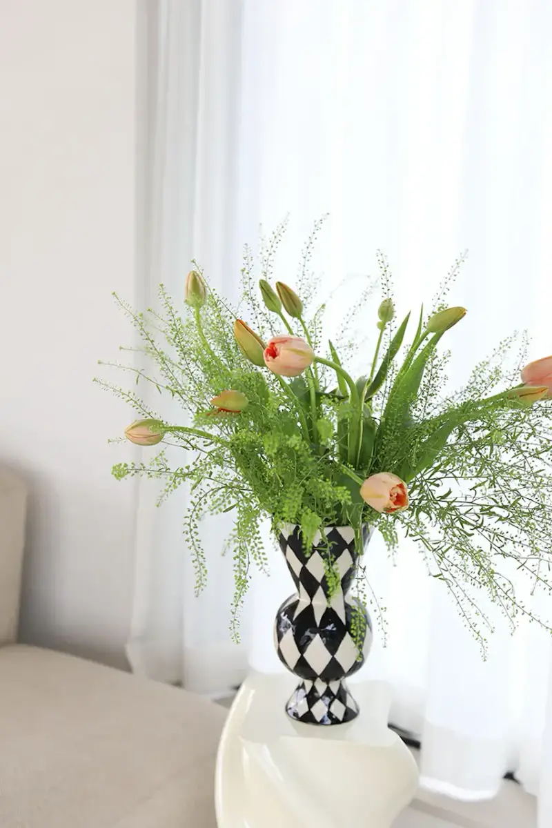 &k Amsterdam &k Amsterdam Vaso decorativo nero e bianco miniatura 2