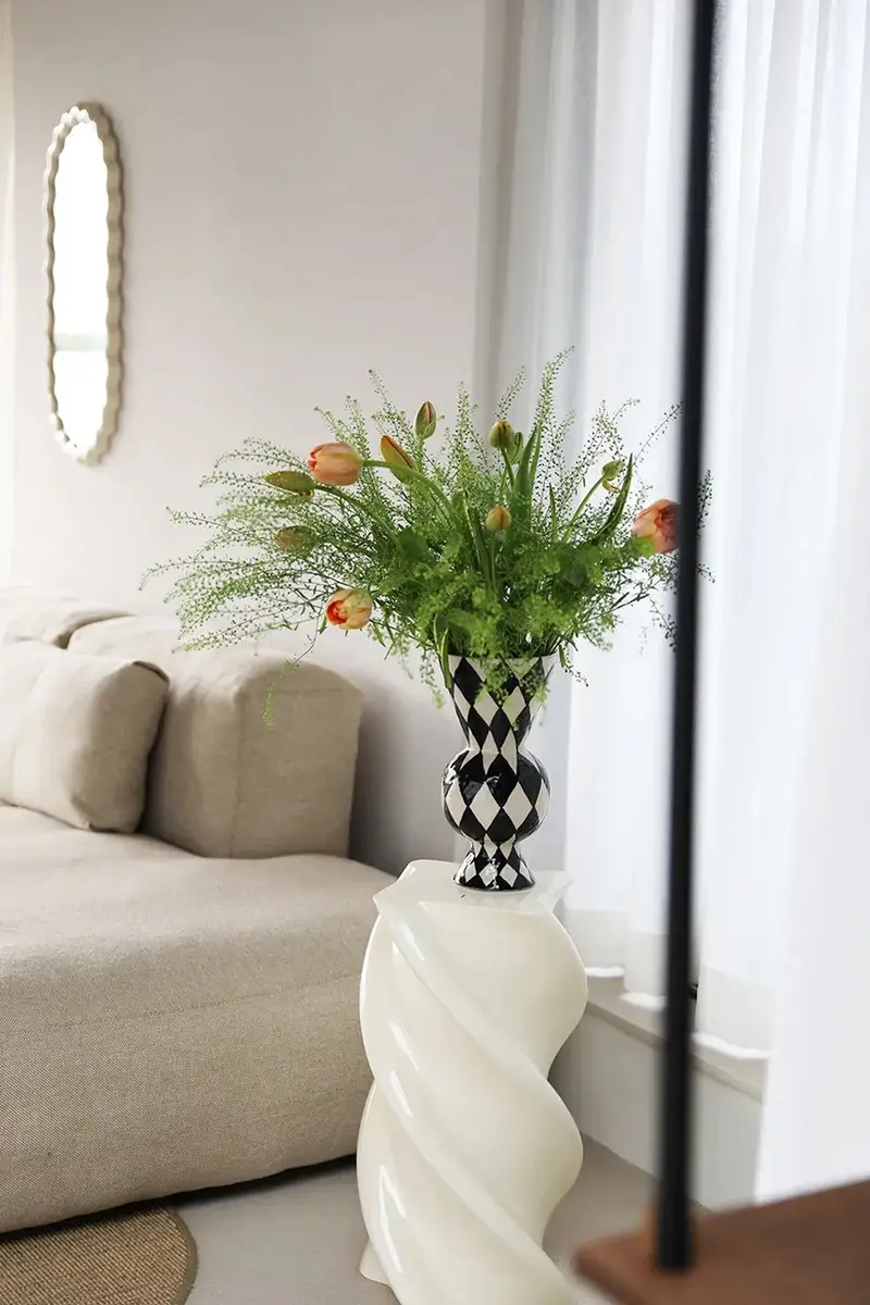 &k Amsterdam &k Amsterdam Vaso decorativo nero e bianco miniatura 3