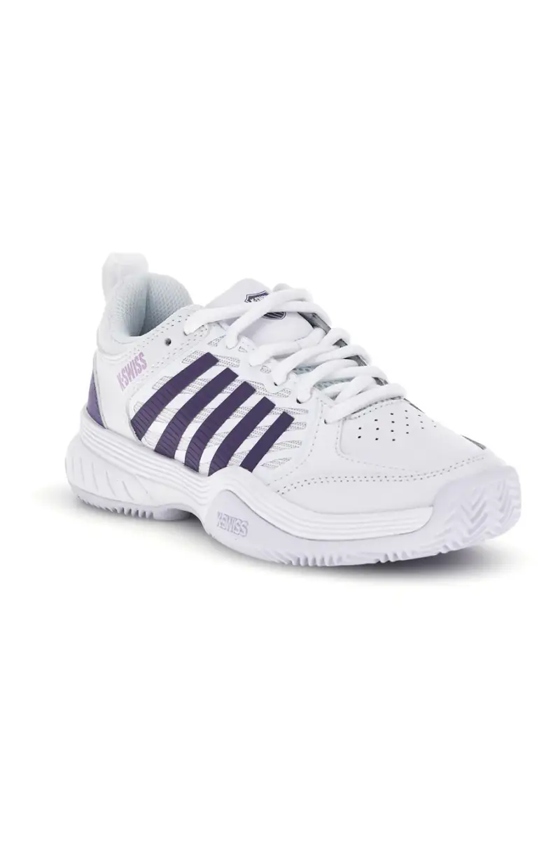 Scarpe da tennis bianche con inserti viola K-swiss Court Express 2 Clay [BIANCO] miniatura 2