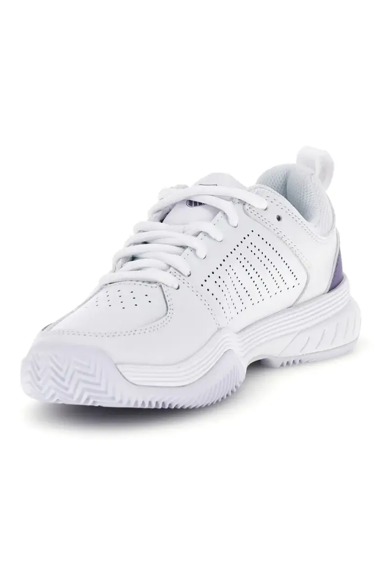 Scarpe da tennis bianche con inserti viola K-swiss Court Express 2 Clay [BIANCO] miniatura 4