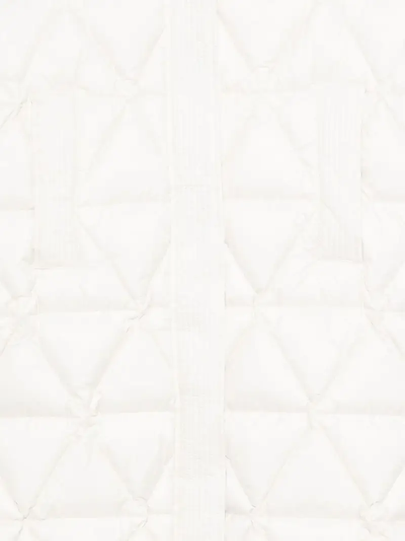 Cappotto Imbottito con Cappuccio e Zip Nascosta Bianco miniatura 2