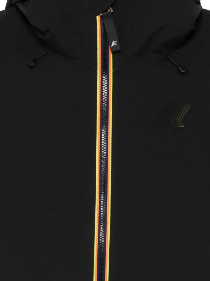 Giacca con zip nera con cappuccio Nero miniatura 2