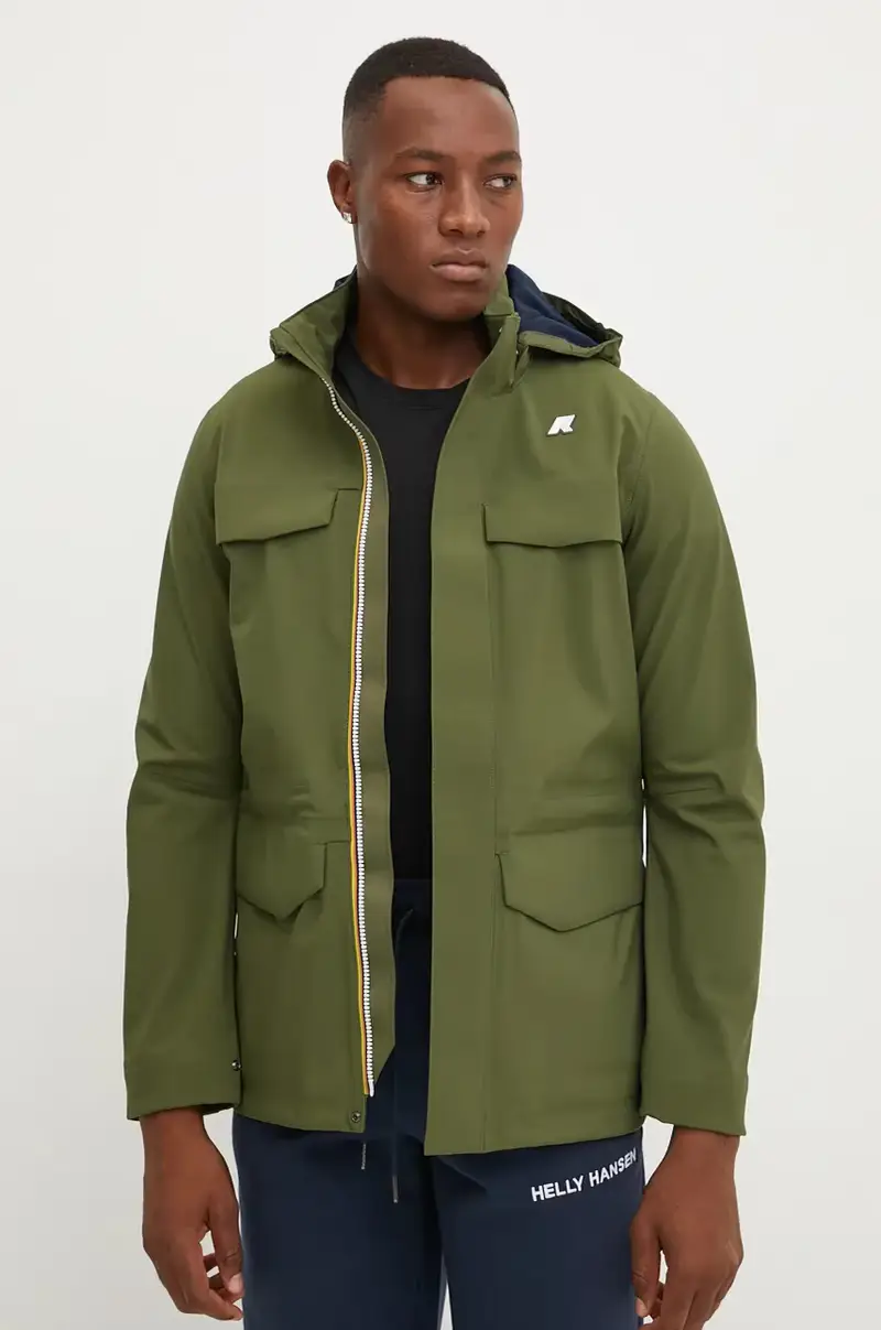 giacca impermeabile uomo colore verde K7126VW