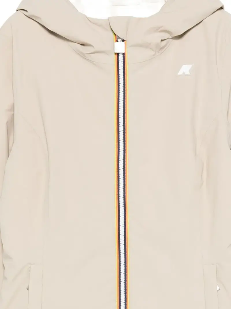 Giacca Lily beige/bianco con zip e cappuccio miniatura 2