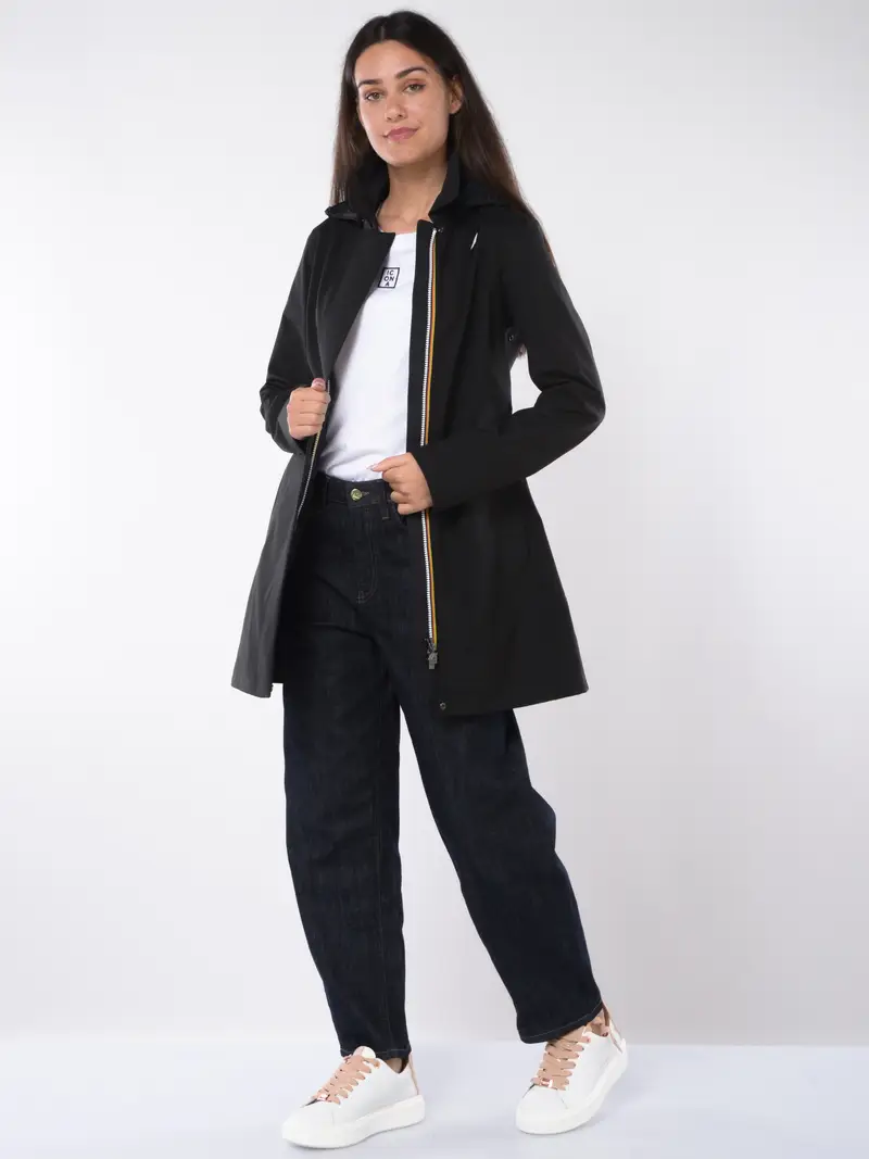 impermeabile da donna K Way Mathy Bonded con cappuccio NERO miniatura 2