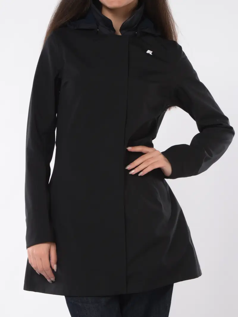 impermeabile da donna K Way Mathy Bonded con cappuccio NERO