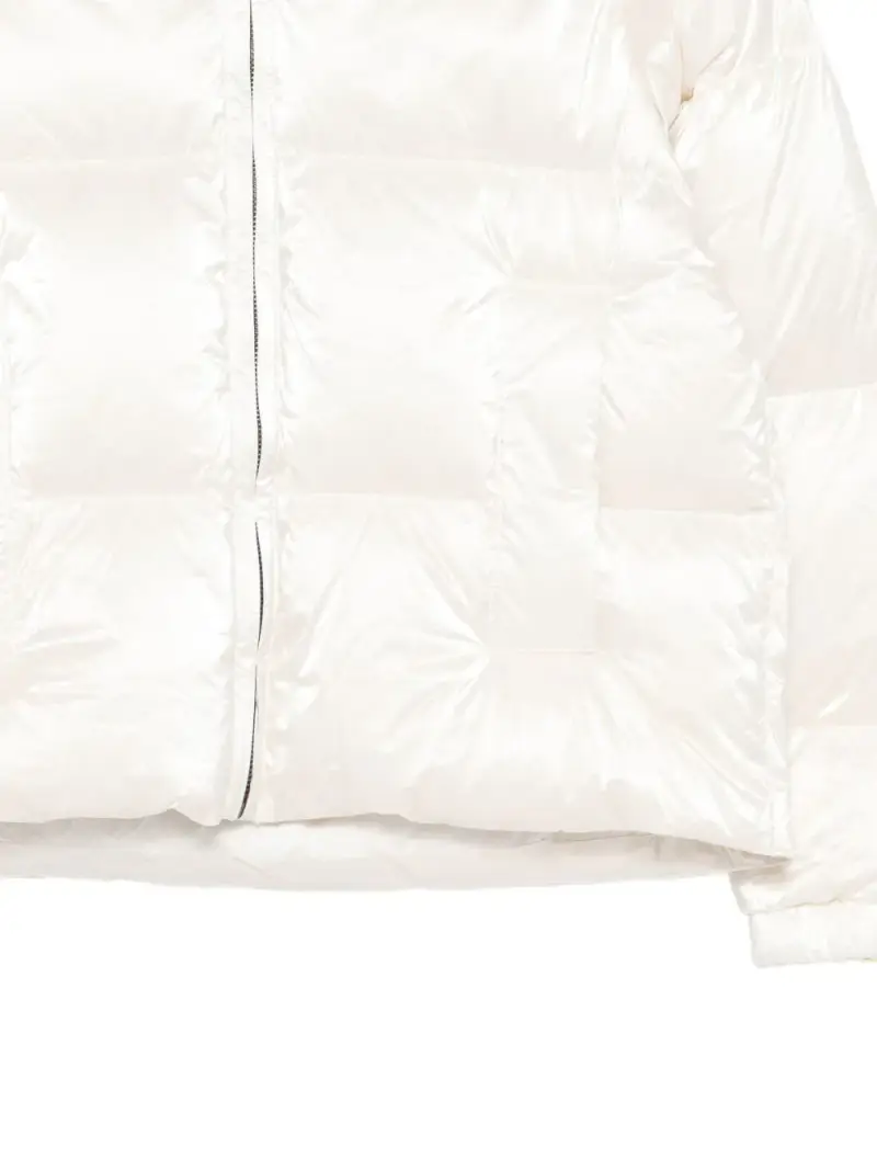 Giacca bianca con cappuccio e zip Bianco miniatura 2