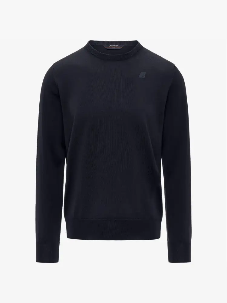 K-way Maglia blu uomo con logo sul petto