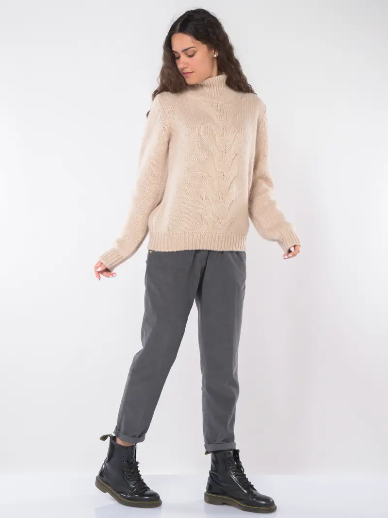 maglia da donna K Way a collo alto con lana vergine Rosa miniatura 2