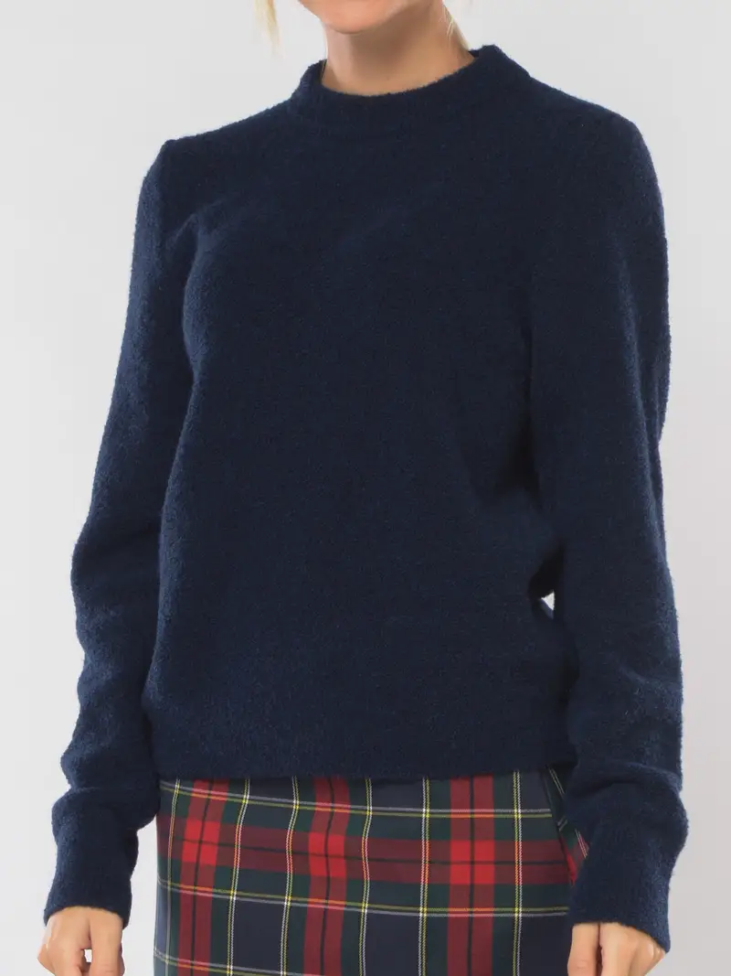 maglia da donna K Way a girocollo in lana Blu