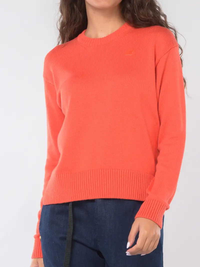 maglia da donna K Way girocollo con logo Rosso