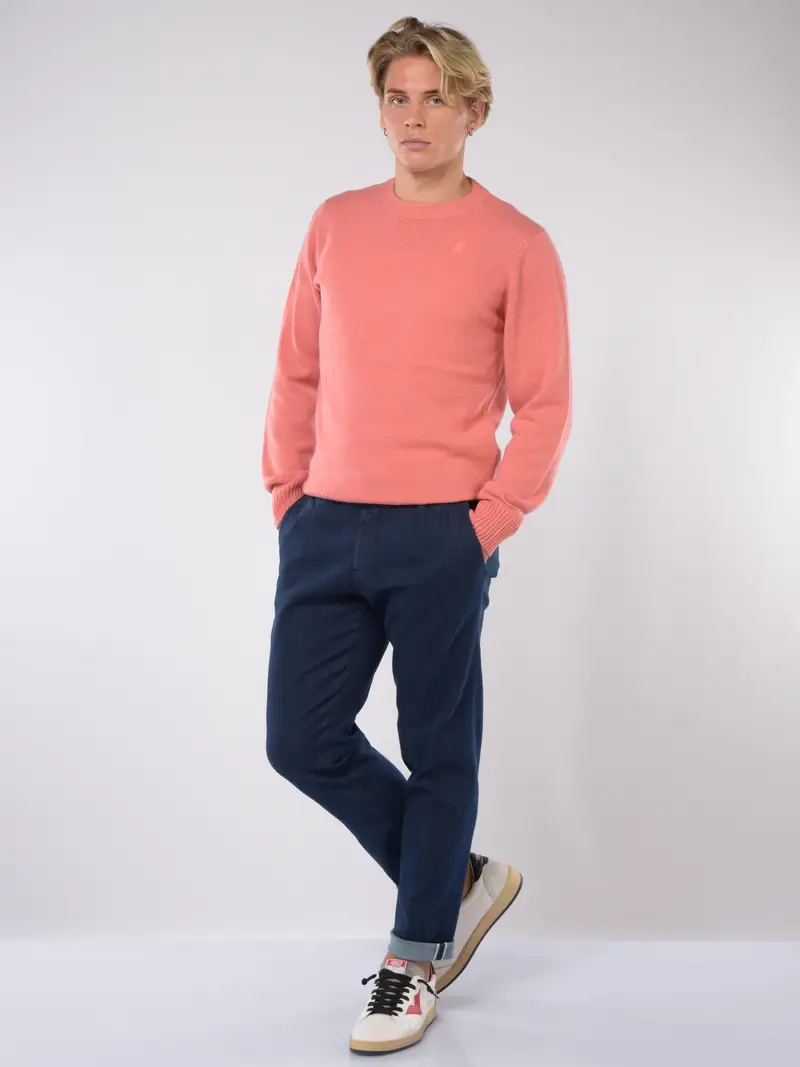 maglia da uomo K Way in lana con logo Rosa miniatura 2