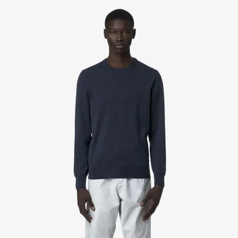 Maglia uomo Pullover in Cashmere e Cotone K2142EW BLUE