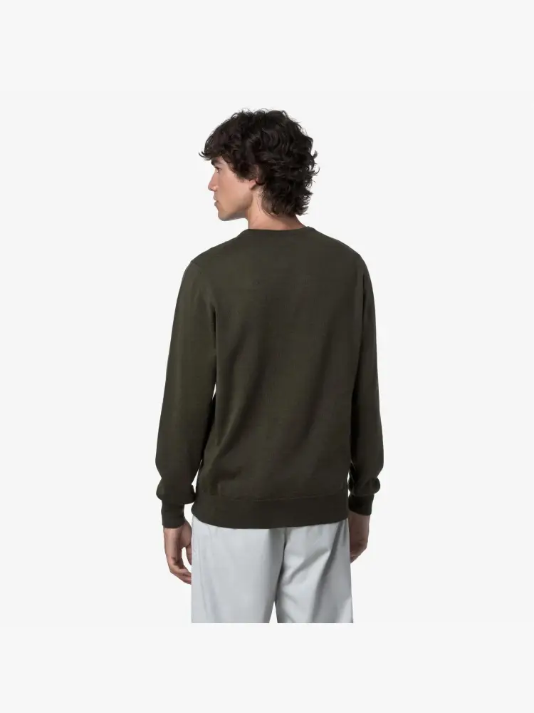 K-way Maglia verde militare uomo con logo sul petto miniatura 2