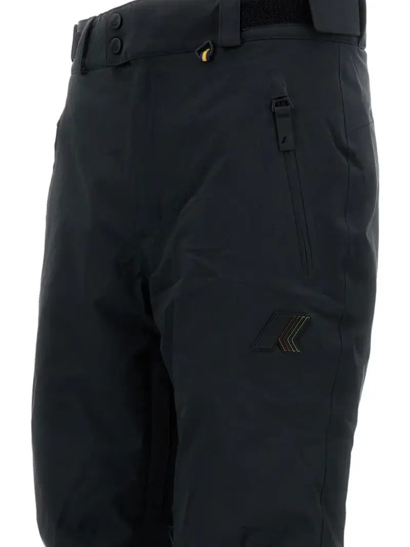 Pantaloni neri con logo e tasche con zip Nero miniatura 3