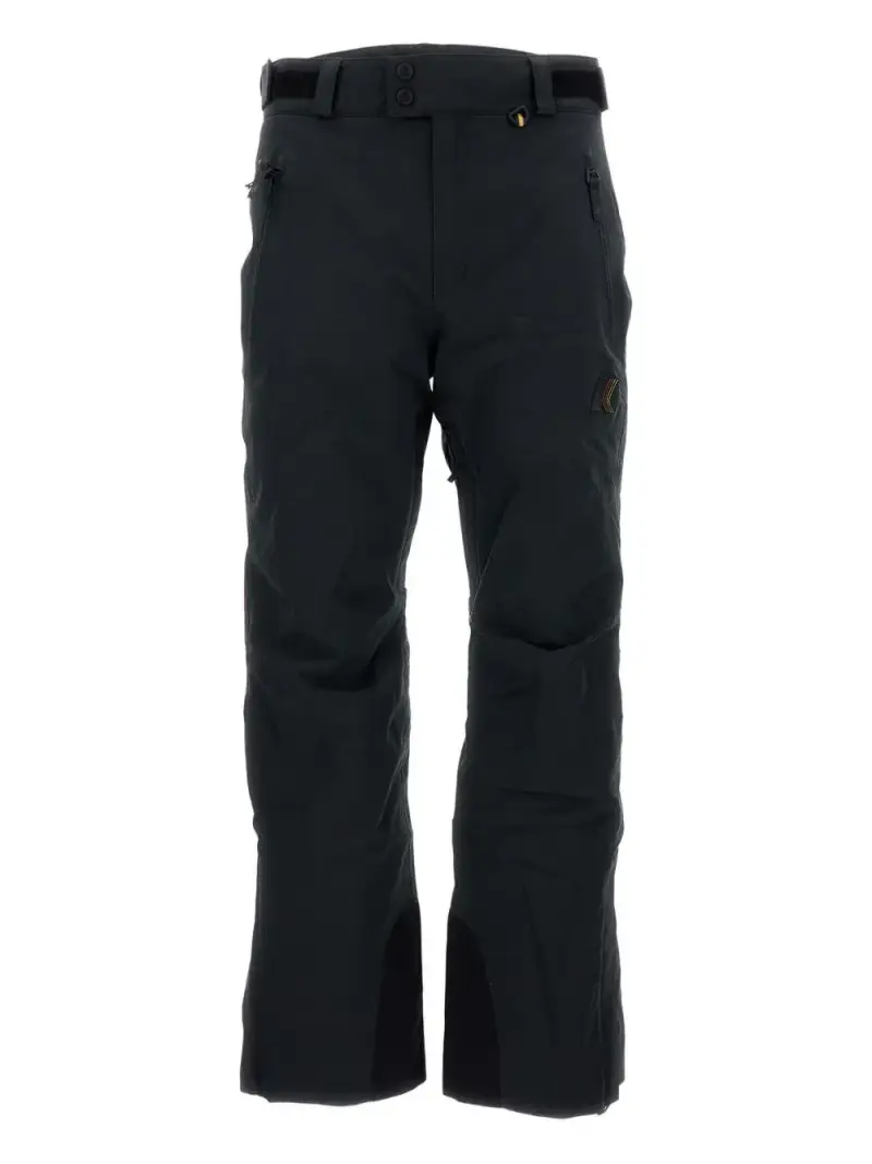 Pantaloni neri con logo e tasche con zip Nero
