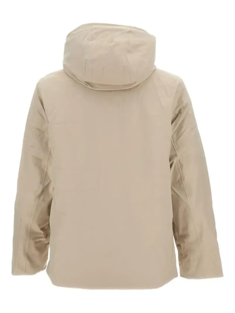 Piumino beige con zip e bottoni miniatura 3