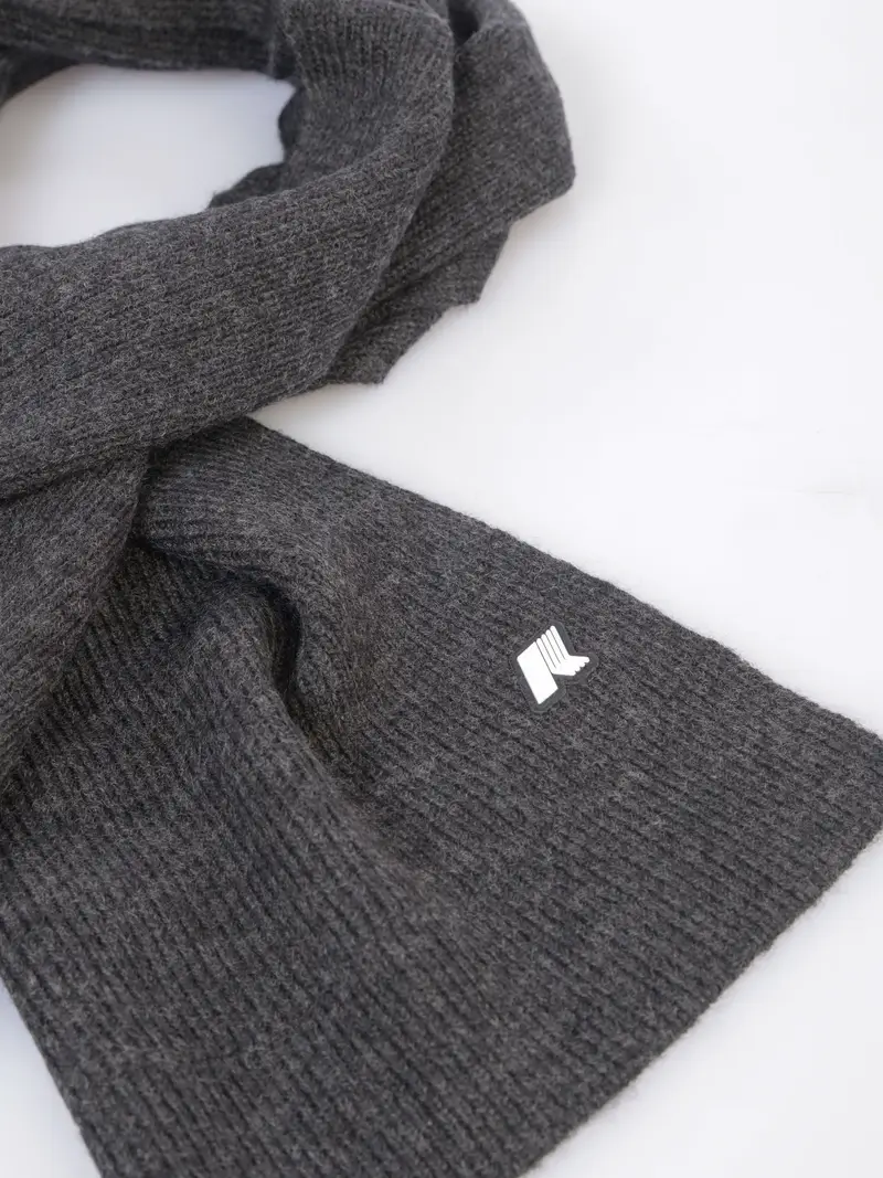 sciarpa da uomo K Way in lana con logo NERO miniatura 2