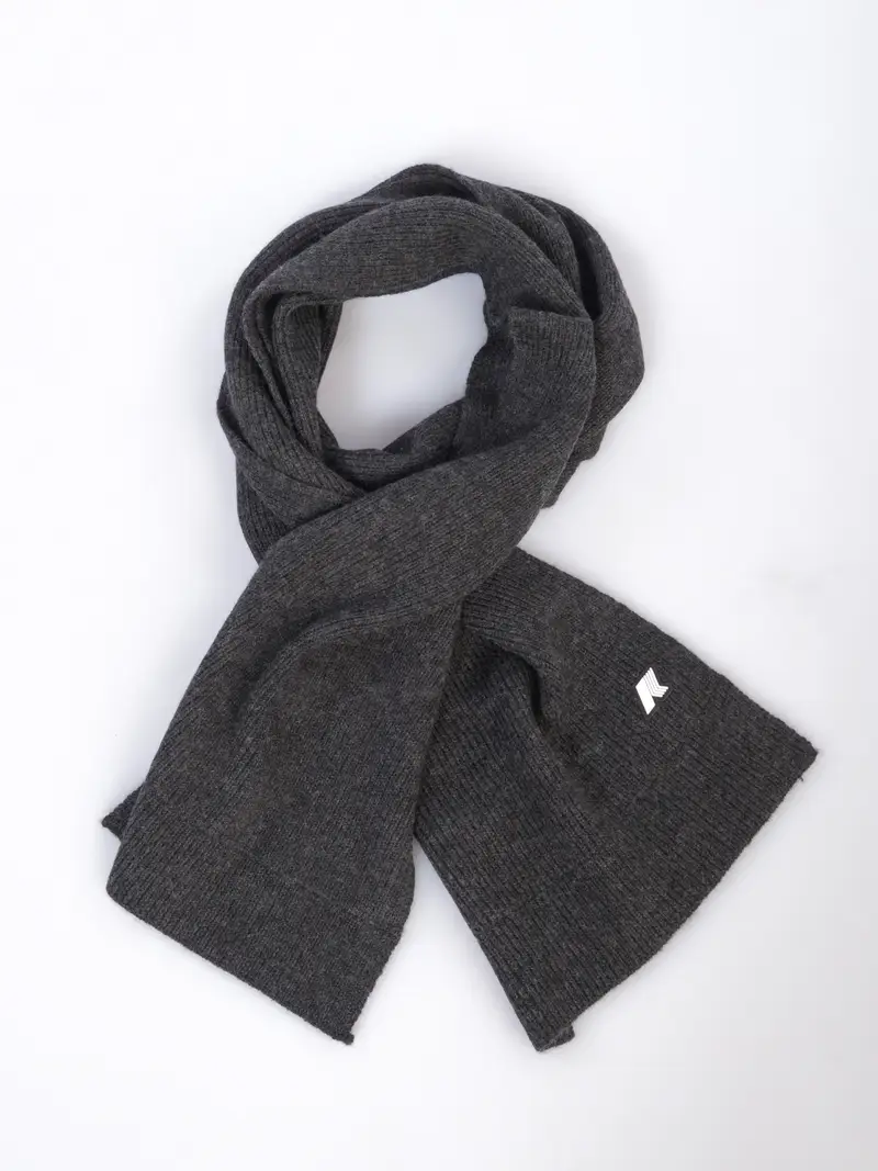 sciarpa da uomo K Way in lana con logo NERO