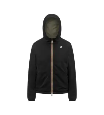 unisex K8134TW Giacca reversibile in interlock, nera e verde (S), Nero, Casual, Cotone