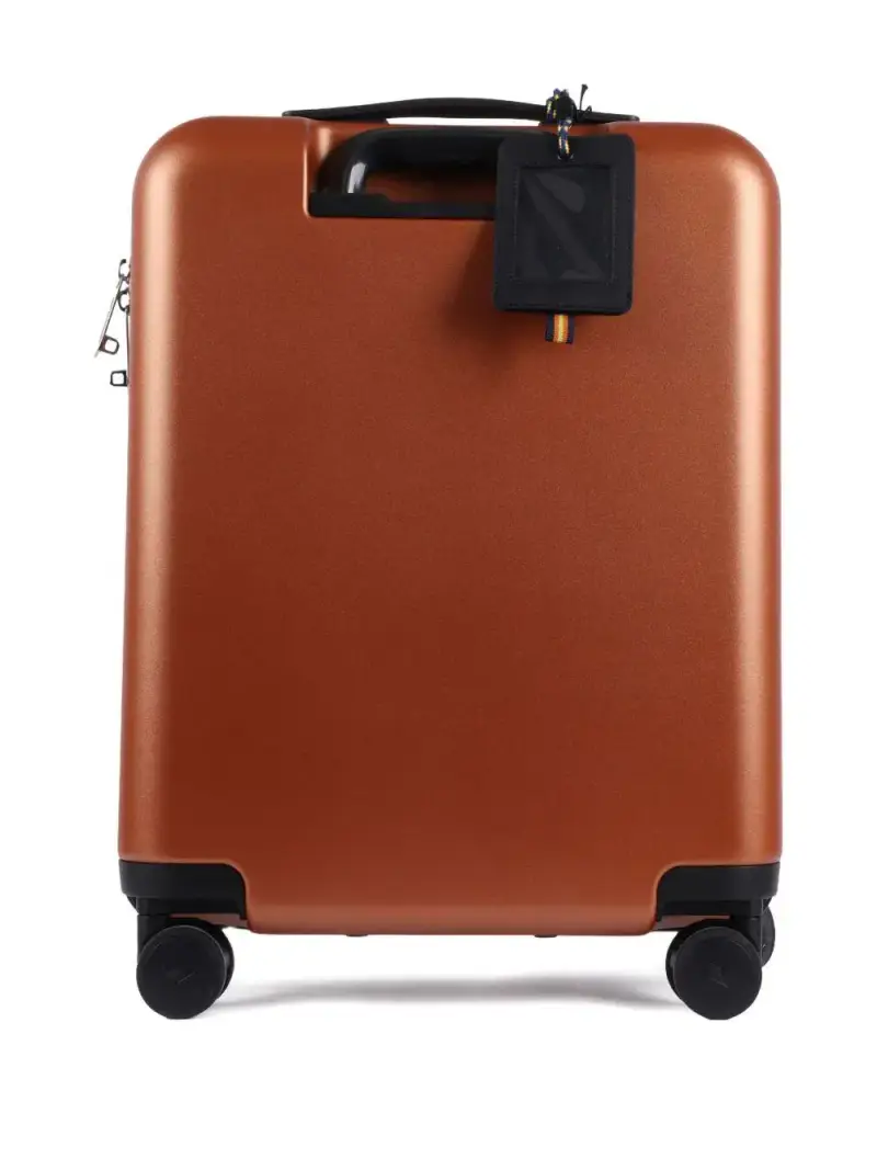 Valigia arancione Eudoxie con logo goffrato miniatura 2