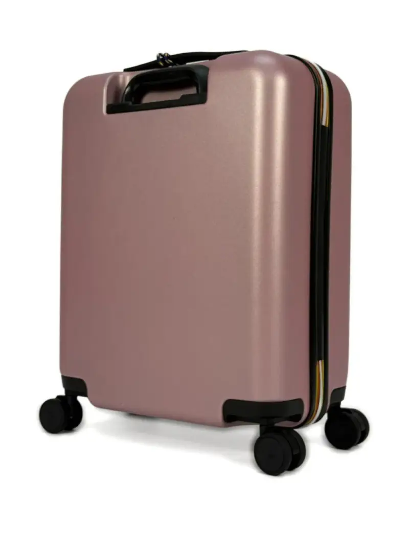 Valigia con Logo Goffrato e Chiusura a Combinazione Rosa miniatura 2