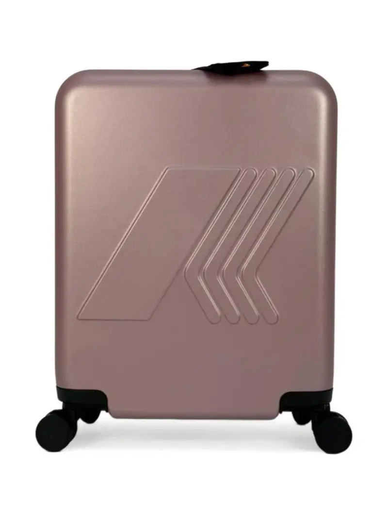 Valigia con Logo Goffrato e Chiusura a Combinazione Rosa