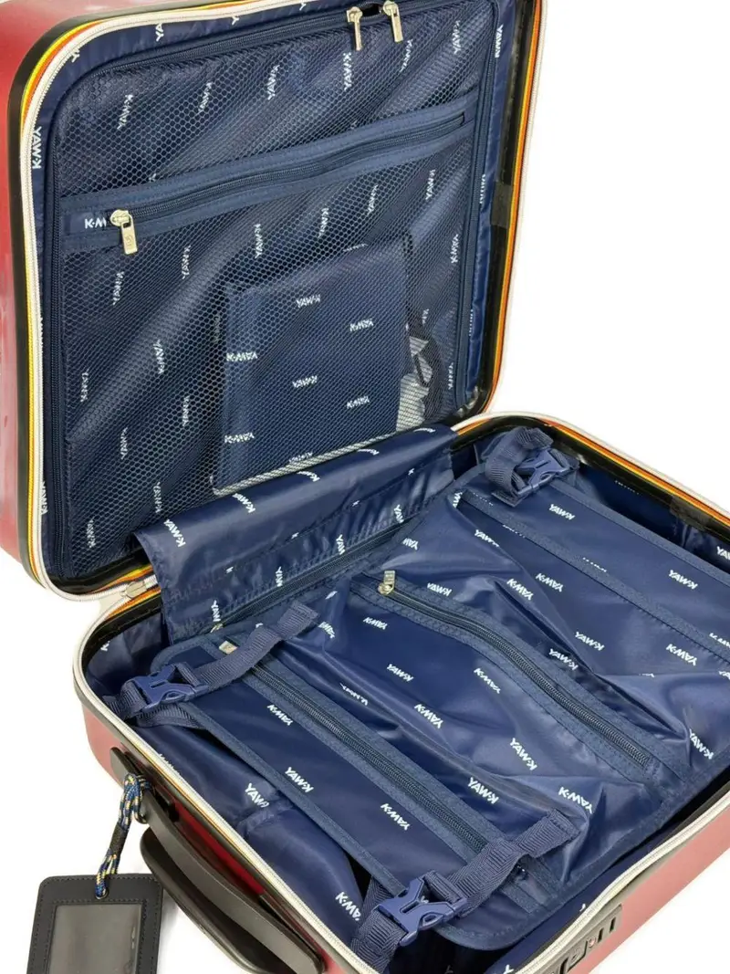 Valigia con Logo Goffrato e Chiusura a Combinazione Rosso miniatura 3