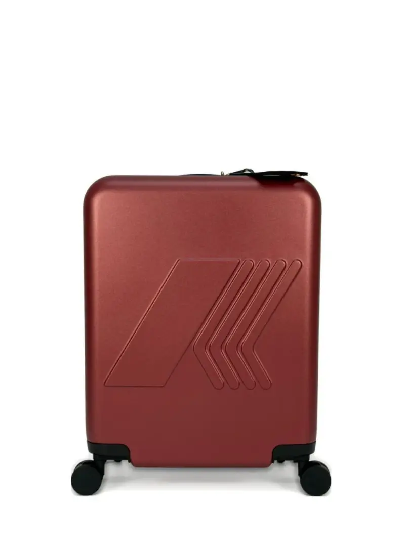 Valigia con Logo Goffrato e Chiusura a Combinazione Rosso