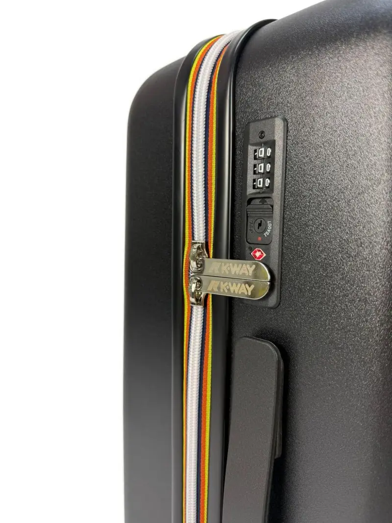 Valigia Goffrata con Quattro Ruote Nero miniatura 2