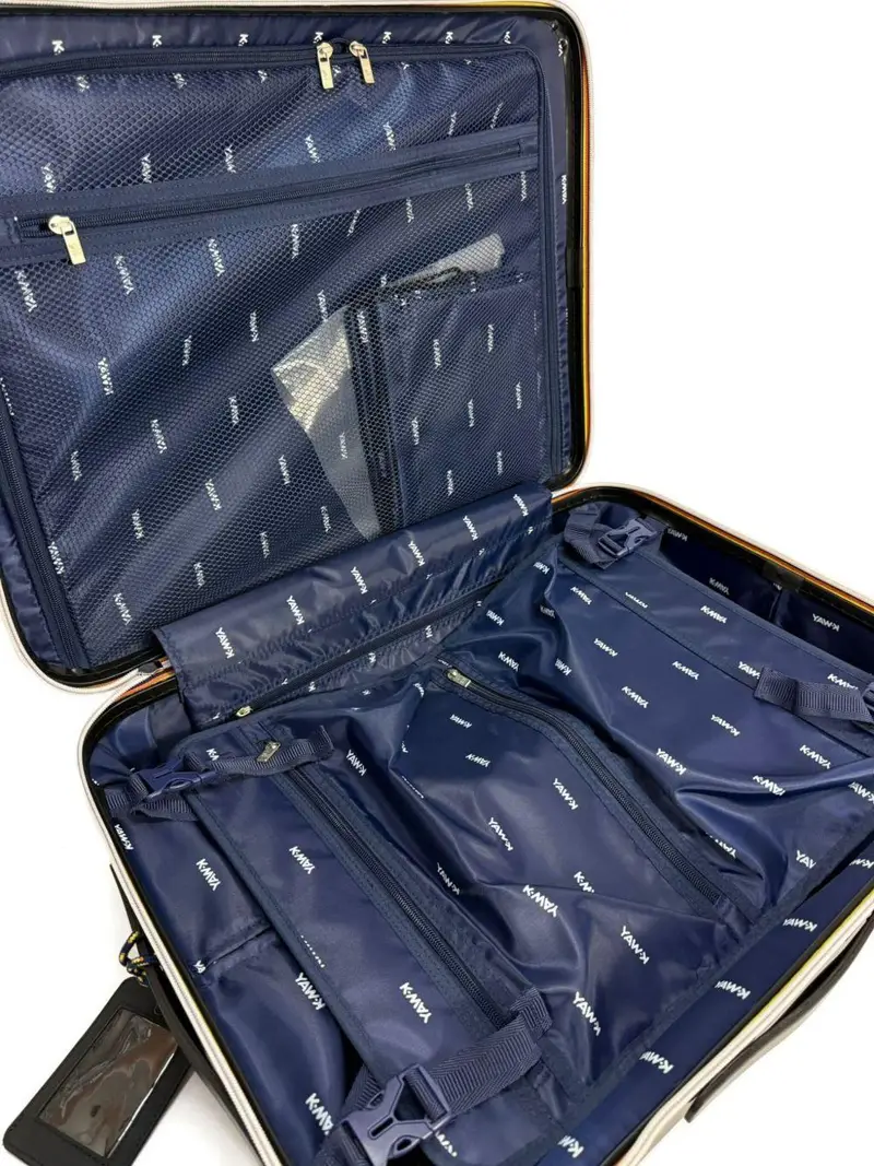 Valigia Goffrata con Quattro Ruote Nero miniatura 3