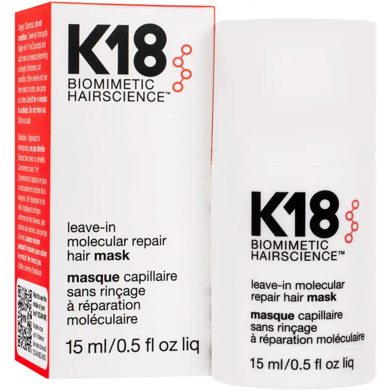 Maschera per capelli riparatrice molecolare senza risciacquo K18 15ml