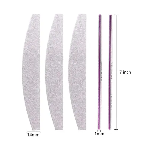 Kafeiya 10 Pezzi Lime per Unghie, Lima per Unghie 100/180 a Doppia Faccia lavabile, Professionale Mezza luna Bilaterale miniatura 2